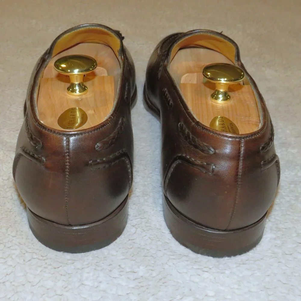 Edward Green Belgravia Dark Oak Antique Loafers 10.5 C NWB - Picture 7 of 15
